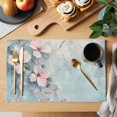 thumbnail image 2 of Vintage Pink Flower Placemats Set of 6, Pastoral Floral Plant Walls Mottled Non-Slip Place Mats Washable Table Mats for Kitchen Dining Table Decorations Indoor/Outdoor, 2 of 9