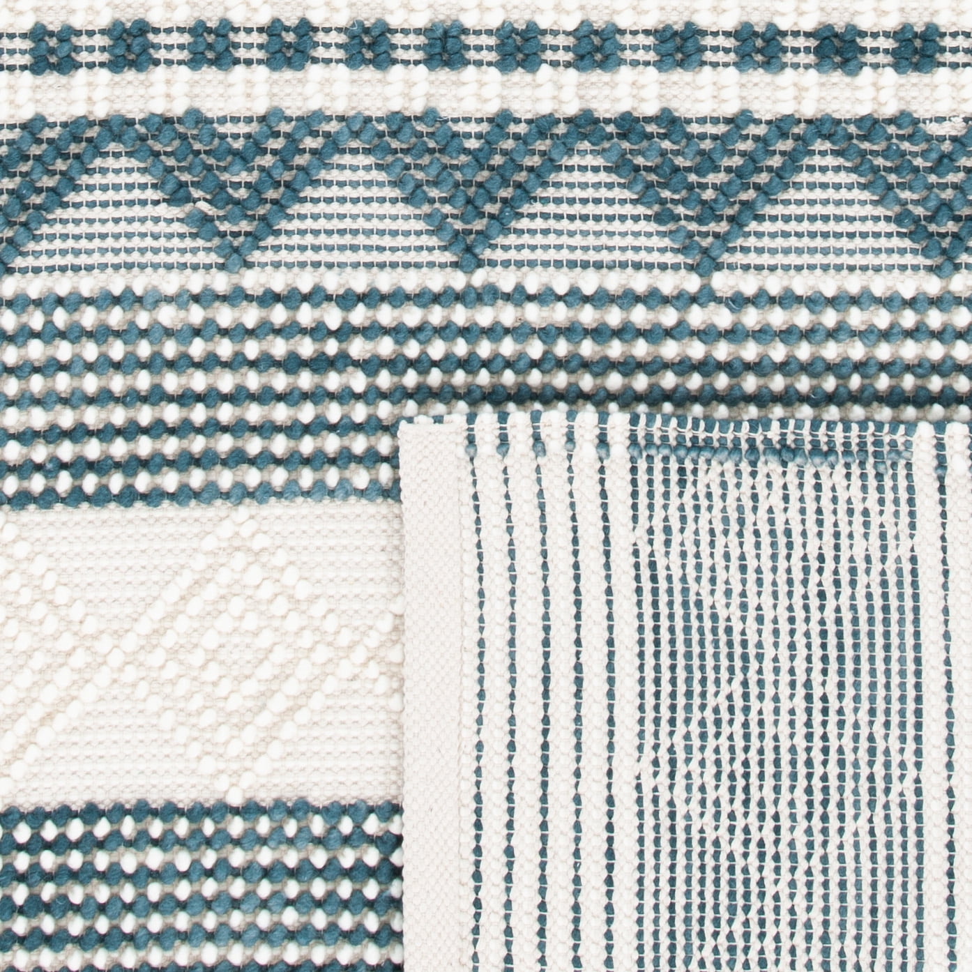SAFAVIEH Natura Carly Geometric Runner Rug, Dark Green/Ivory, 2'3" x 8'