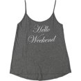 thumbnail image 1 of Cozy Zoe Womens Hello Weekend Pajama Sleep Tank Top, Grey, Medium, 1 of 2
