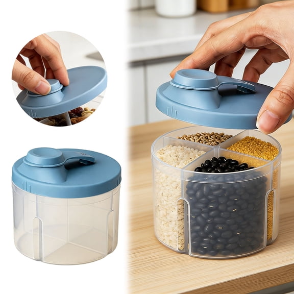 YaoZQ Clear Travel Formula Dispenser 4 Compartment Baby Milk Powder Container Stackable Snack Storage Box for Diaper Bag Daycare Essential 4 inch