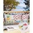 thumbnail image 3 of Outdoor Waterproof Pillow Covers Pack of 2, Summer Fruit Pineapple Watermelon Watercolor Flower Fruit Decorative Throw Pillowcases Cushion Covers for Garden Patio Tent Sofa Couch, 20x12 inch, 3 of 8