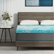 EGO HOME 3 inch Cooling Gel Memory Foam Mattress Topper, Twin Mattress Topper, Blue