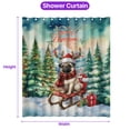thumbnail image 5 of Merry Christmas Santa Reindeer Antlers Pug Sleigh Xmas Winter Holiday Shower Curtain Dog Lover Gifts Waterproof Bathroom Bathtub Curtain - 00023, 5 of 5