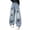 Sky Blue, variant on MuXiKeJi Clothes Baggy Jeans for Girls Front Pocket Letter Print Loose Fit Straight Leg Denim Pants Autumn Casual Bottoms Girls Wide Leg Jeans