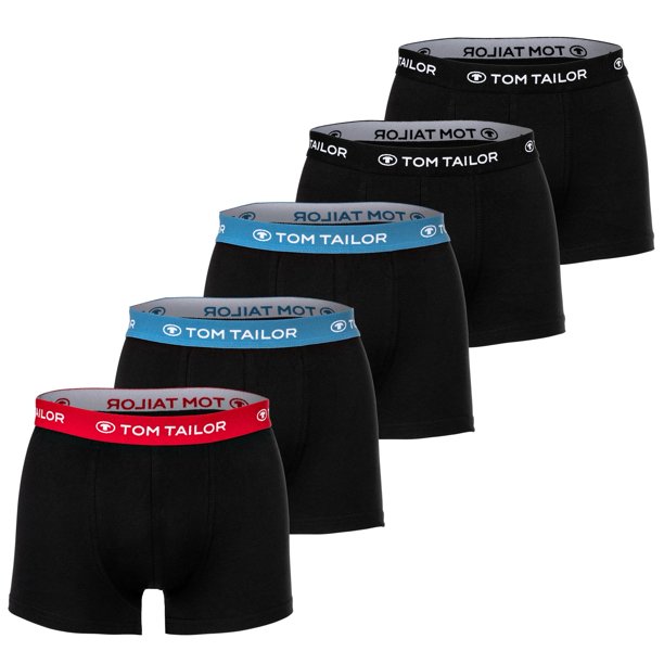 TOM TAILOR Bóxers de hombre, paquete de 5 - Pantalones de tiro bajo, calzoncillos, X-lastic, algodón elástico Multicolor L (Large)