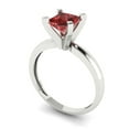 thumbnail image 2 of Solitaire Engagement Ring for Women - 1ct Natural Garnet in 18K White Gold Promise Ring, 2 of 6