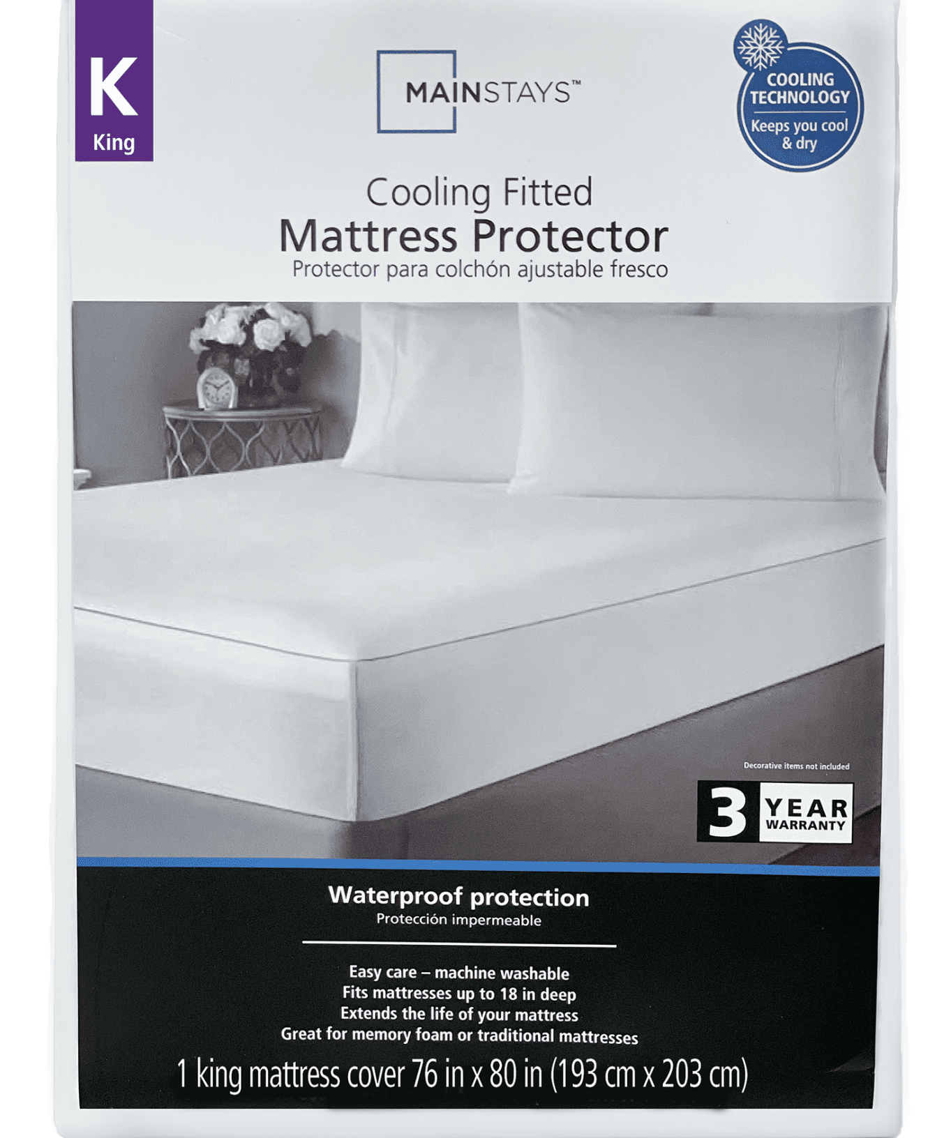 mainstays waterproof mattress pad queen