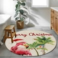 thumbnail image 4 of Christmas Flamingos Round Area Rug 4 FT, Non Slip Indoor Outdoor Rug, Xmas Balls Tree Rustic Washable Soft Circular Carpet Non-Shedding Floor Mat for Coffee Table Nursery Foyer Balcony, 4 of 9