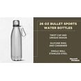 thumbnail image 3 of Bullet Shape Stainless Steel Water Bottles 26 oz. Set of 10, Bulk Pack - Leak Proof, With Carabiner, Leak Proof, Perfect for Gym, Hiking, Camping, Outdoor Sports - Silver, 3 of 5