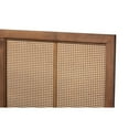 thumbnail image 4 of Redmond Walnut Brown Finished Wood and Synthetic Rattan Queen Size Platform Bed, 4 of 5