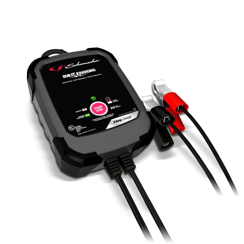 Schumacher Electric 3-in-1 8 Amp Fully Automatic Rapid Car Battery Charger, Maintainer with 6V Desulfation, 12V, SC1279