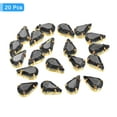 thumbnail image 3 of Unique Bargains 20Pack Teardrop Sew on Rhinestone - 13x8mm Glass Teardrop Crystal Rhinestones in Gold Prong Setting (Gray), 3 of 7