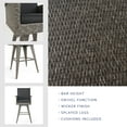 thumbnail image 2 of GDF Studio Venice Outdoor Wicker 28 Inch Swivel Barstool with Cushions, Mixed Black and Dark Gray, 2 of 10
