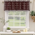 thumbnail image 2 of Brown Boho Curtain Valances for Windows, Kitchen Valance Window Treatments Panel 2 Pack, Retro Farmhouse Abstract Geometric Ethnic Art Rod Pocket Short Curtains for Bathroom Bedroom 60 x 18 Inch, 2 of 8