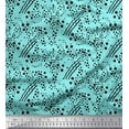 thumbnail image 1 of Soimoi Green Japan Crepe Satin Fabric Brush Stroke & Dots Abstract Fabric Prints By Yard 42 Inch Wide, 1 of 3