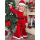 thumbnail image 2 of Traje navideño de terciopelo para niñas, traje acampanado de Papá Noel para bebés pequeños, novedad de 2024, 2 of 5