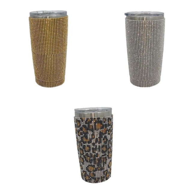 Taza de café con aislamiento 3x 20oz Botella de Agua de Diamante Taza Vaso de Vacío Casa Magideal Taza de café con aislamiento