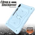 thumbnail image 5 of Dteck Case for Samsung Galaxy Tab S10 Plus (2024) / Tab S9 FE Plus / Tab S9 Plus 12.4 Inch, Butterfly Wings Kickstand for Kids Heavy Duty Rugged Protective Cover with Pencil Holder,Blue, 5 of 6