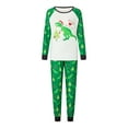 thumbnail image 2 of Elippeo Family Matching Christmas Pajamas, Baby Romper/Dog Bandana/Dinosaur Christmas Tree Letter Print Tops Pants Sleepwear Set, 2 of 10