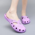 thumbnail image 2 of Women Rhinestone Flat Sandals EVA Garden Sandals Summer Shoes Lightweight, 2 of 8