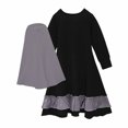 thumbnail image 7 of Cowsor Muslim Girls Dress for Kids Long Sleeve Islamic Prayer Abaya Dress Maxi Kaftan Thobe with Hijab 2PCS Modest Clothes, 7 of 7
