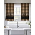 thumbnail image 6 of Brown Black Plaid Semi Sheer Window Curtains 54 Inches Long, Vintage Rustic Star Buffalo Check Rod Pocket Voile Chiffon Curtain Light Filtering Drapes for Living Room, Kitchen, 52"x54", 2 Panels, 6 of 9