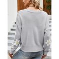 thumbnail image 4 of nine bull Cardigan Sweaters for Women,Long Sleeve Floral Open Front Sweater V Neck Outwear Cardigan (Grey L), 4 of 5