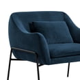 thumbnail image 7 of Benjara Contoured Fabric Upholstered Accent Chair with Reversible Cushions, Blue, 7 of 7