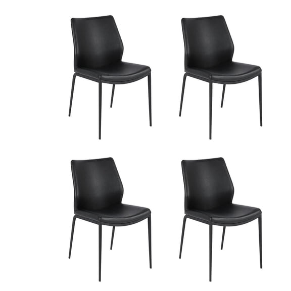 Julia Modern Dining Chair Black PU (Set of 4)