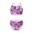 thumbnail image 3 of inlzdz Girls Tropical Print Bikini Set  Two Piece Swimsuits Summer Water Sport Swimwear Bathing Suits Gardenia Rose 14, 3 of 7
