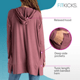 thumbnail image 4 of FITKICKS Everywear Lightweight Hooded Cardigan with Pockets, Pink Large/X-Large (Women's), 4 of 8