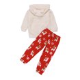 thumbnail image 3 of Family Pajama Christmas Matching Set Holiday Matching Pajamas Pjs Set Plush Hooded Sweatshirt Printed Trouser Set, 3 of 5