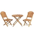thumbnail image 2 of Outsunny 3 Pieces Acacia Wood Bistro Set with Foldable Bistro Table and Chairs, Natural Wood, 2 of 9