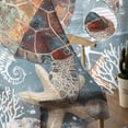 thumbnail image 5 of Coastal Turtle Semi Sheer Curtains 84 Inch Length 2 Panels Set, Teal Nautical Ocean Starfish Coral Sheer Kitchen Curtain Privacy Voile Window Curtain for Living Room Bedroom Rod Pocket Drapes, 5 of 7