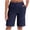 *Navy, variant on VBVC Women's Elastic Waist Pull-On Bermuda Shorts , Stretchy Knee Length Shorts For Women , Ladies' Lightweight Straight Leg Shorts with Pockets,Black,S-3XL