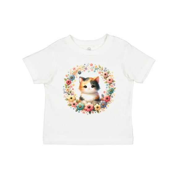 Inktastic Calico Kitten Cat Lover Wreath Girls Toddler T-Shirt