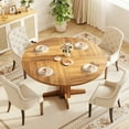 thumbnail image 6 of 47 Inch Farmhouse Round Dining Table, Sturdy Pedestal Wood Circle Table for 4-6 People | Dining Room, Living Room, Apartment Use - Walnut, 6 of 8