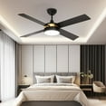 thumbnail image 4 of Dextrus 52in Ceiling Fan with Light and Remote, 3 Colors Light Changing, 3 Speed, 4 Blades,Reversible Airflow for Outdoor/Indoor, Black & Gold, 4 of 10