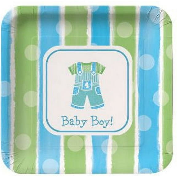 Baby Clothes Boy 9-inch Paper Plates 8 Per Pack