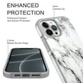 thumbnail image 3 of iPhone 13 Case, Rosebono Slim Hybrid Shockproof Hard Cover Graphic Fashion Colorful Skin Cover Armor Case for iPhone 13 6.1" (White Marble), 3 of 5