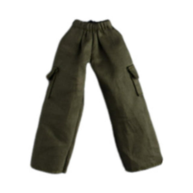 Figura de hombre a escala 1:12, pantalones casuales, atuendo de moda, pantalones cargo para muñeca, mini para 6'' verde