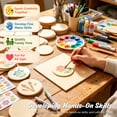 thumbnail image 5 of 50Pcs 4in Wood Piece Natural Wood Slice Unfinished Wood for DIY Crafts Home Decoration Painting Coloring Staining Cup Mat Party Favors, 5 of 11