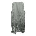 thumbnail image 3 of Yigetop Women's Fringe Jacket Sleeveless Western Vest 60S 70S Vintage Style Lightweight Casual Outerwear for Everyday Wear Grey M, 3 of 3