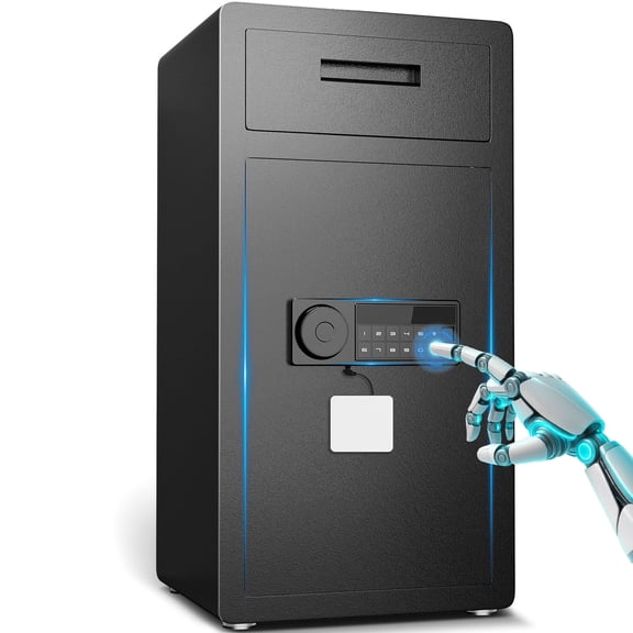 6.5 Cub Digital Large Safe Box, Money Safe with Deposit Slot and Backlit Keypad, Home Security Box for Office, Hotel, Business