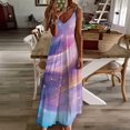 thumbnail image 3 of Purple Blue And Gold Wave Sleeveless Dress Women's Luxury Party Dress Birthday Dresses for Women, 3 of 7