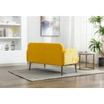thumbnail image 3 of 55'' Button Tufted Sofa with 2 Decor Pillows, Velvet Accent Couch with Metal Legs, Upholstered Loveseat Sofa for Living Room, Apartment, Weight Capacity 600 LBS, Yellow, 3 of 7