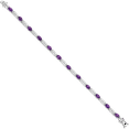 thumbnail image 4 of 925 Sterling Silver Purple Amethyst Chain Gemstone Tennis Bracelet, 4 of 5