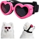 thumbnail image 1 of Dog Goggles Small Dog Sunglasses, UV Protective Heart Shape Dog Sunglasses with Adjustable Straps, Sunglasses Waterproof and Windproof Glasses - Pink, 1 of 4