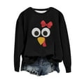 thumbnail image 2 of QASIEATN Hoodies for Graceful Women Fashion, Thanksgiving Turkey Print Funny Round Neck Casual Long Sleeve Top Sweatshirt Couple Or Family, Womens Fall Tops, 2 of 4
