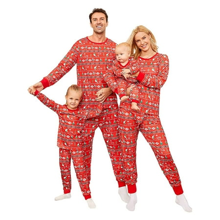 

Ma&Baby Matching Family Pajamas Sets Christmas PJ s Long Sleeve Tee and Bottom Loungewear